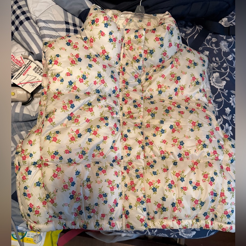Floral Puffer Vest